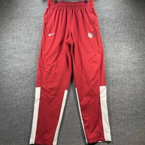 Nike Dri-Fit On Field Oklahoma OU Track Pants Men's M Red/White Zip Leg/Pocket